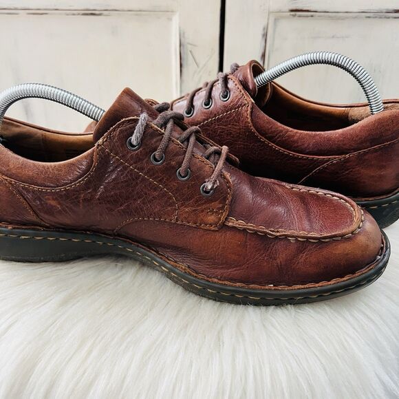 Born Brown Worn Distressed Leather Lace up Sneakers Dress Shoes - Mens Size 11 - Picture 4 of 8